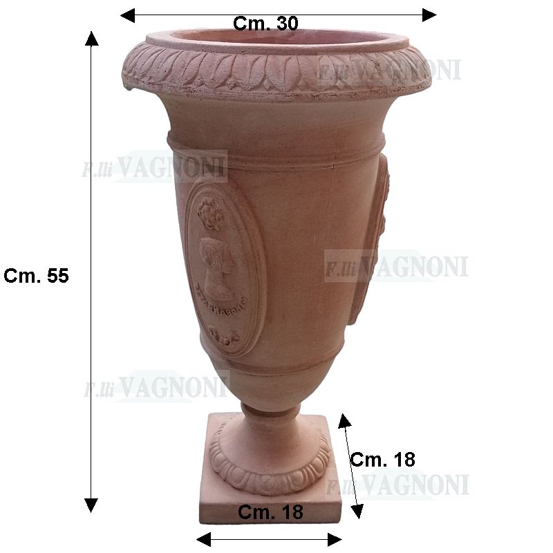 VASO A CALICE ESTRO IN TERRACOTTA TOSCANA CM. 55 VASO A CALICE ESTRO IN TERRACOTTA TOSCANA CM. 55